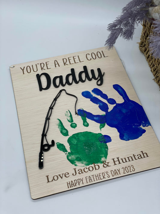 Fishing Hand Print Plaque